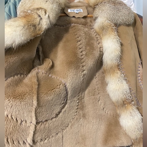 Shearling Lined Coat with Fur Trim - Picture 12 of 13